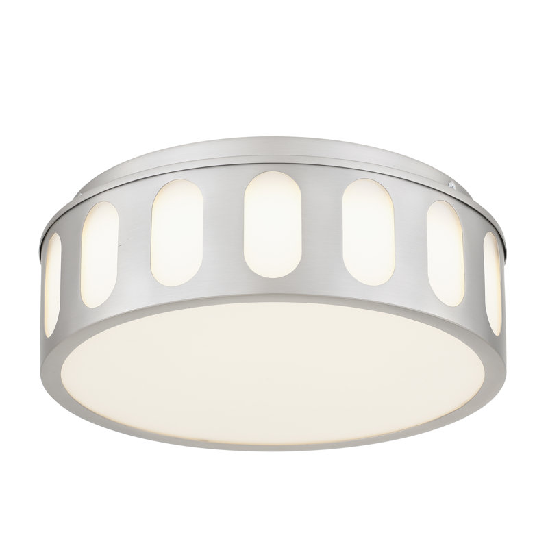 Plafonnier encastré en nickel brossé 11,25 po, Nickel brossé, H 4,13 po x l 11,25 po x P 11,25 po