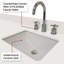Meuble-lavabo simple bleu 36 po X P 22 po D, dessus en quartz blanc et ensemble de robinet-117825150