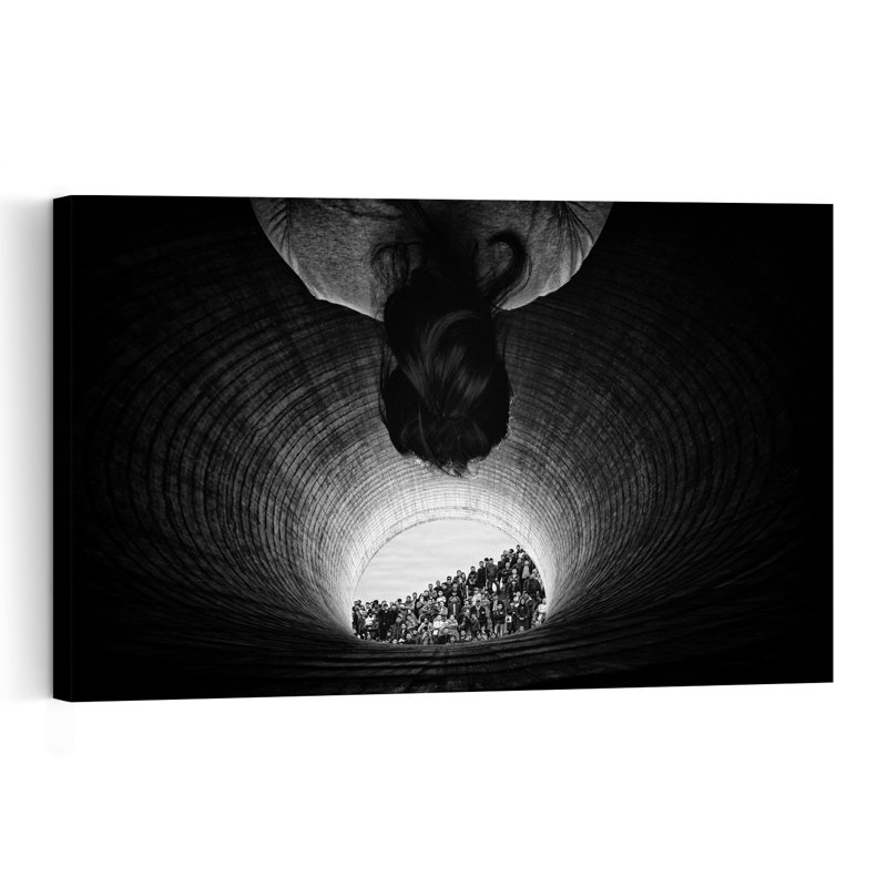 " Gazing Into The Crowd Abstract Contemporary Horse Architecture Wall Art Print " Print, H 16 po x l 24 po