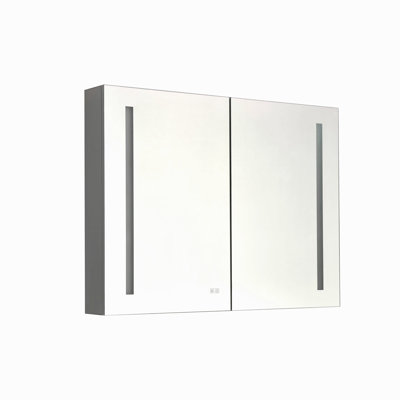 40 po X P 30 po Grande armoire à pharmacie rectangulaire en aluminium avec miroir H H