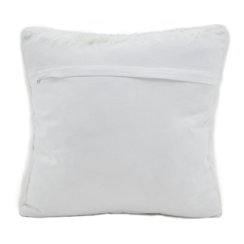 Square Faux Fur Pillow Cover & Insert, Ivory