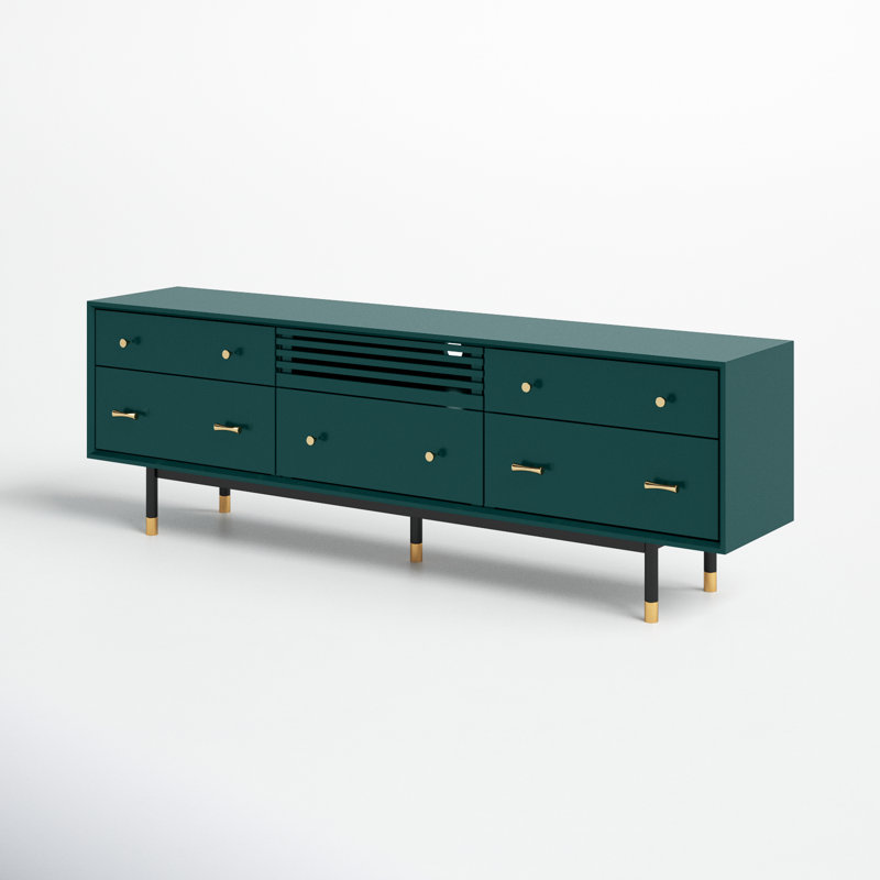 Tyler Wood TV Stand for TVs up to 75", Green
