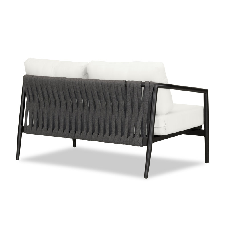 Olio Outdoor 2 - Seat Loveseat, Canvas Natural Sunbrella® Canvas, Black