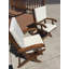 Chaise de patio pliante en teck avec coussins Cull