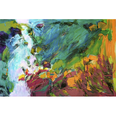 Tempie Abstract Aquifer III 1 Piece Wrapped Canvas Wall Art