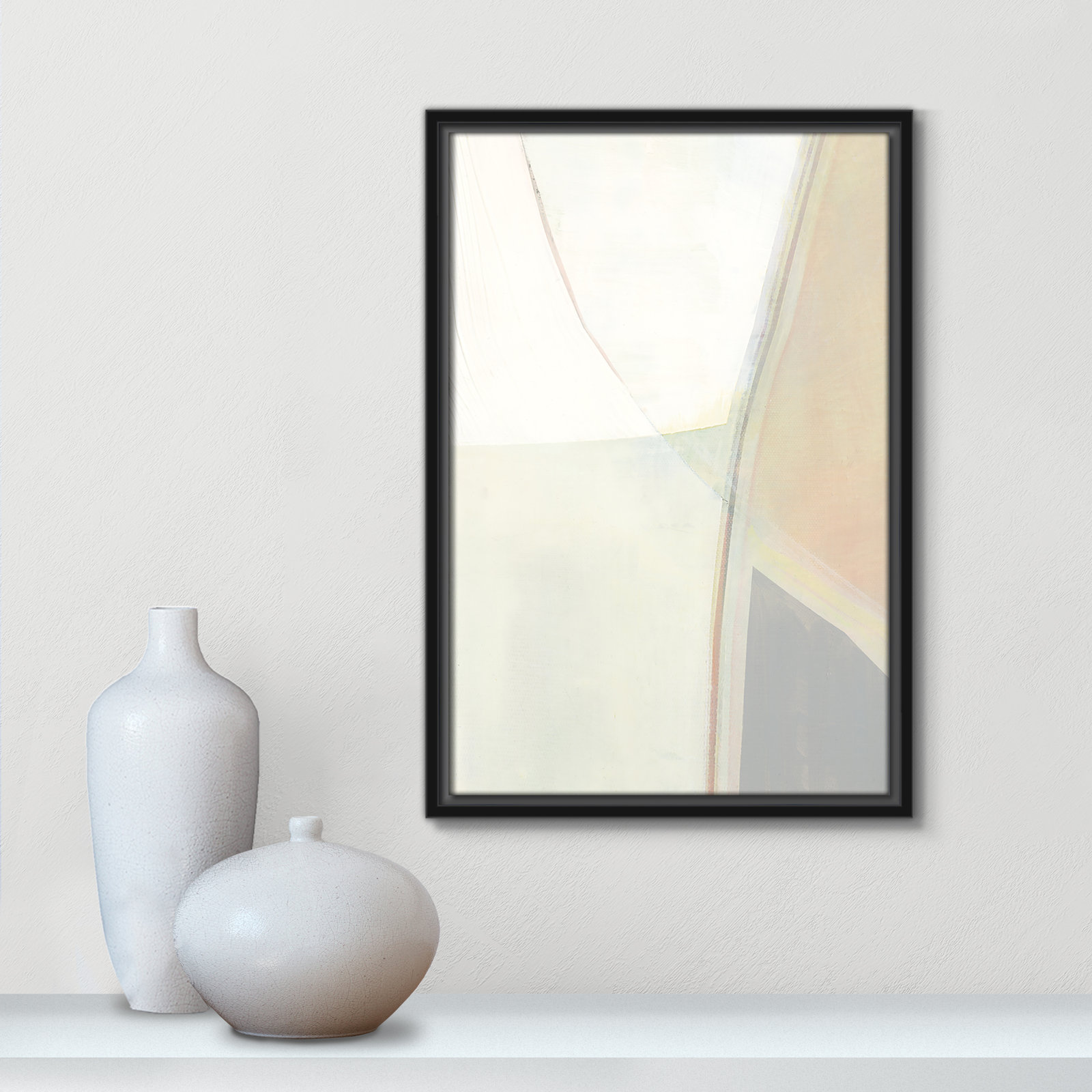 In Neutral II - Painting Print, 19.5" H x 13.5" W x 2" D, Black Framed Canvas