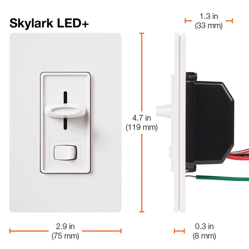 Gradateur à 3 voies 150 W blanc Lutron Skylark