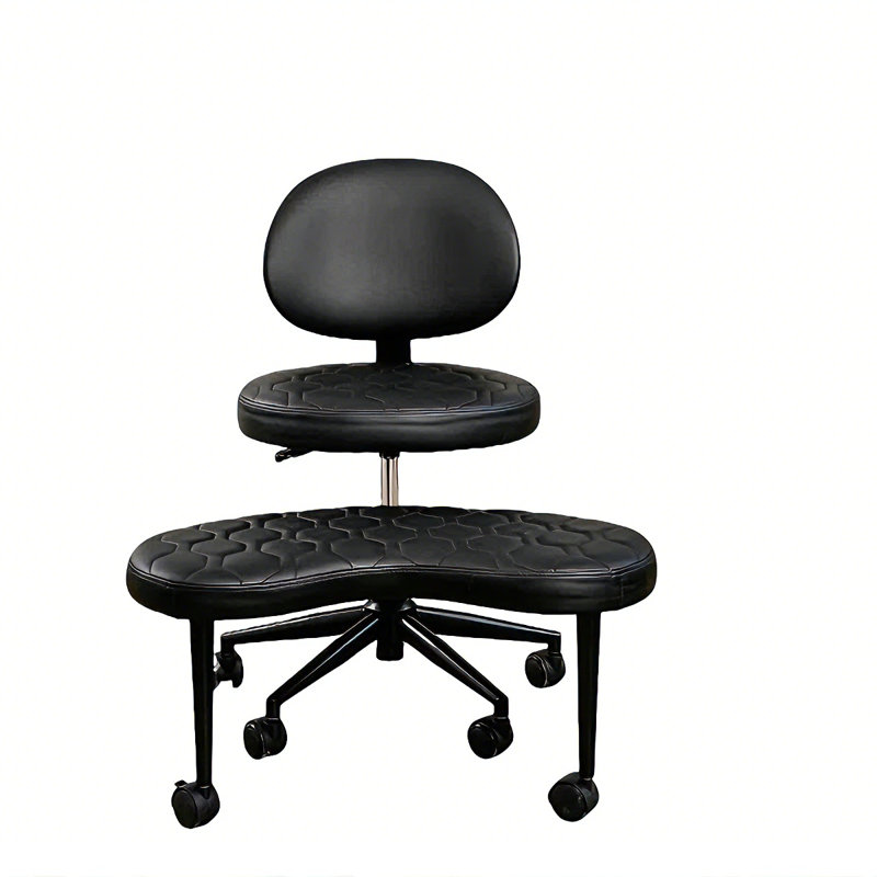 Ergonomic Cross Legged Chair, 360° Swivel Meditation Chair with Wheels, Height Adjustable Seat for ADHD, Strong Lumbar Support, Chic Home Office Furniture