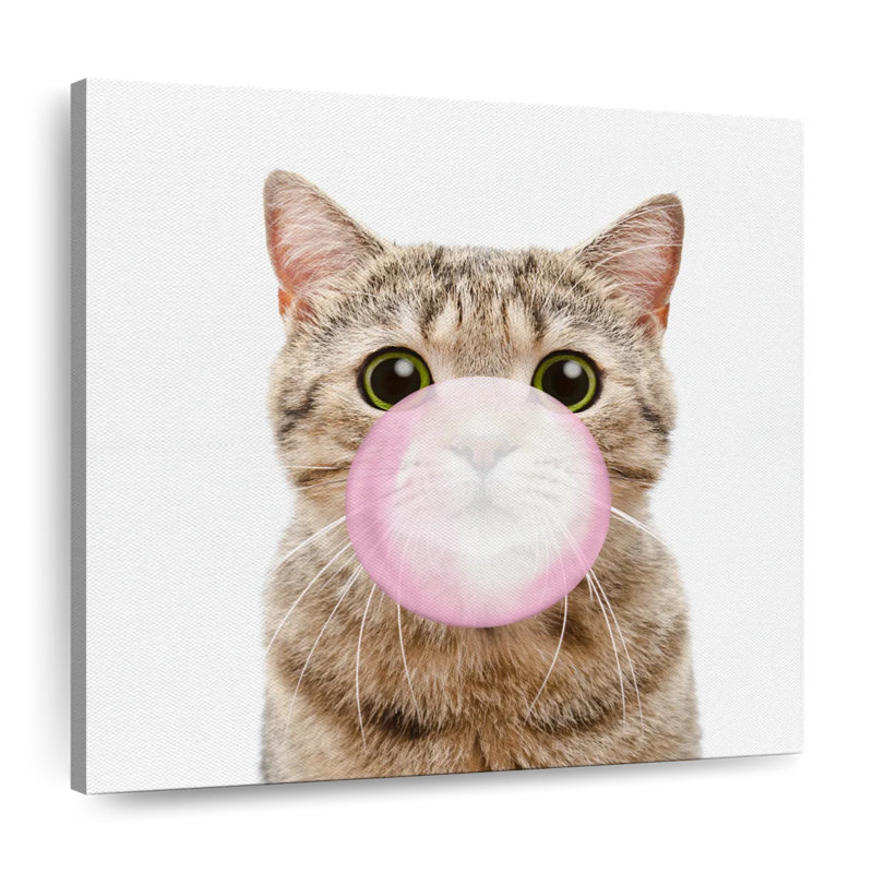 " Bubble Gum Kitty ", 10" H x 10" W x 1.25" D