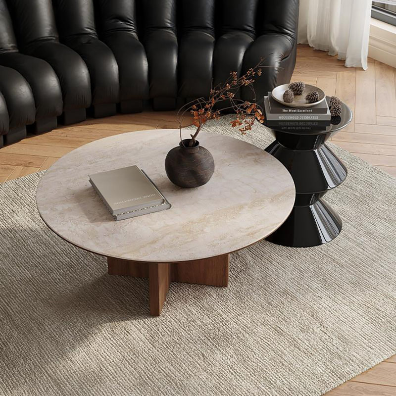 Table ronde vintage, H 15,7 po x L 31,5 po x l 31,5 po