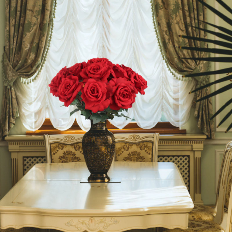 Ensemble de roses artificielles, Rouge, 3