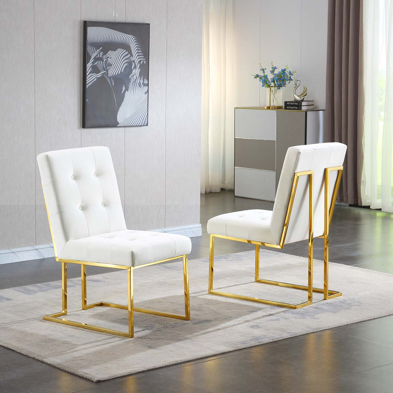 Everly square best sale back dining chair