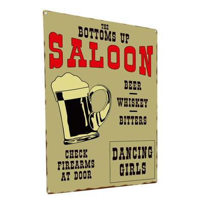 «Bottoms Up Saloon», impression sur métal