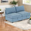 Canapés compacts modernes, chenille bleu antique avec rangement pour des espaces de vie polyvalents
