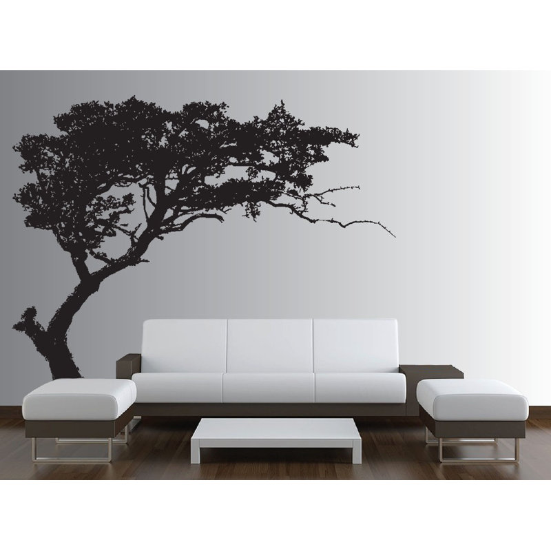 Plants & Flowers Non-Wall Damaging Wall Decal, Black, 84"
