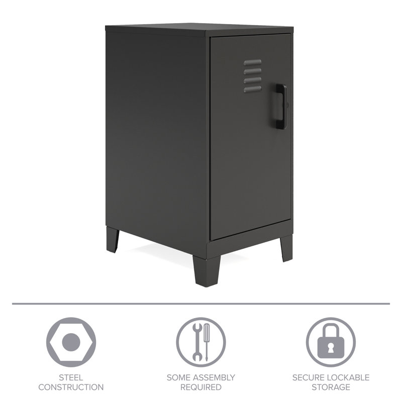 Black Metal 30.5" High Storage Locker Cabinet