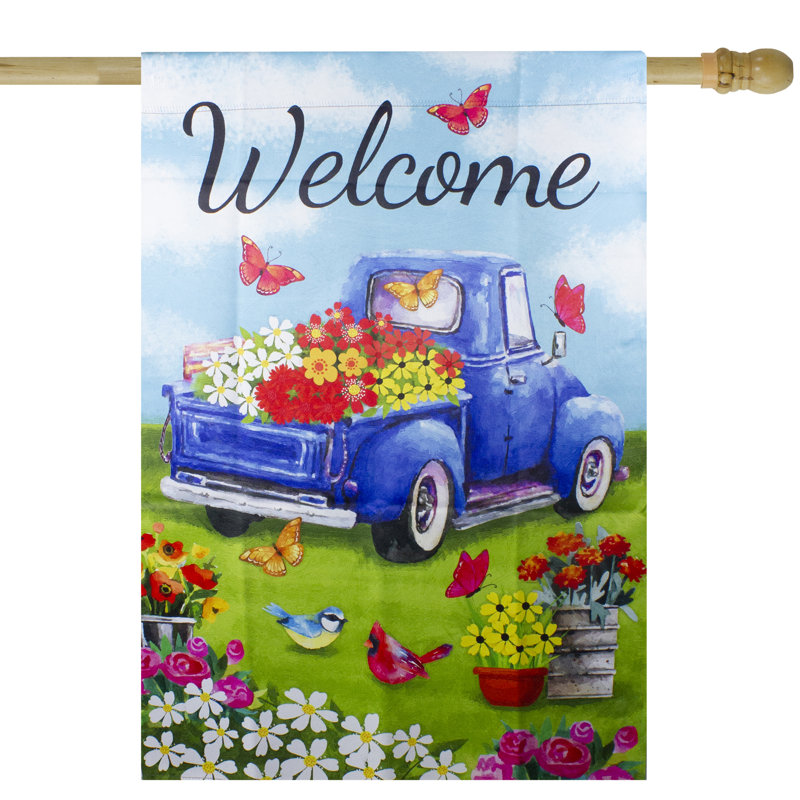 Drapeau de jardin Welcome, H 40 po x l 28 po