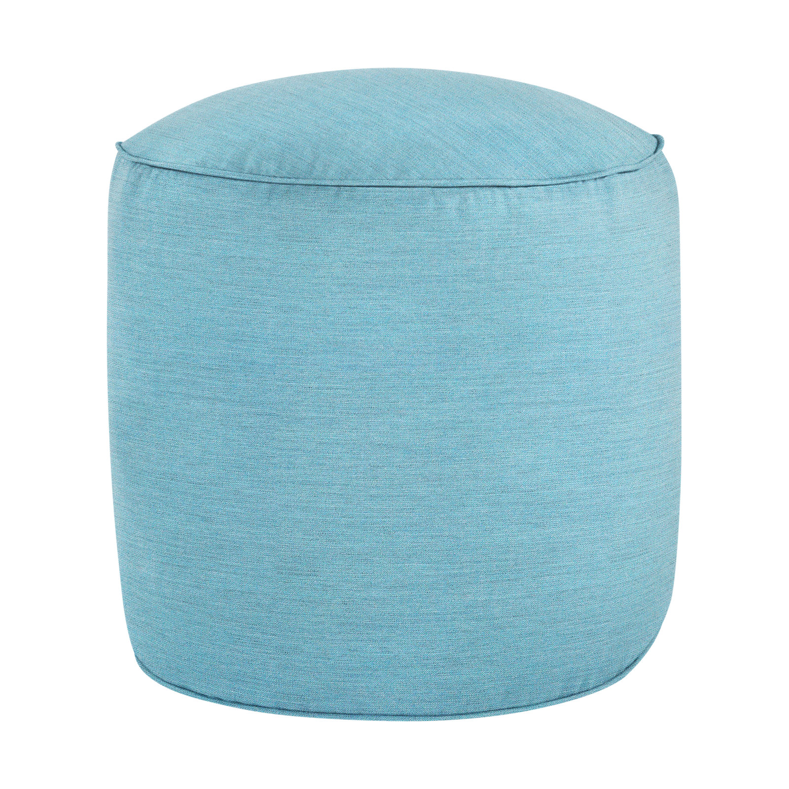 Demi Round Upholstered Outdoor Ottoman with Sunbrella® Cushion, Cast Horizon Sunbrella® Plainweave