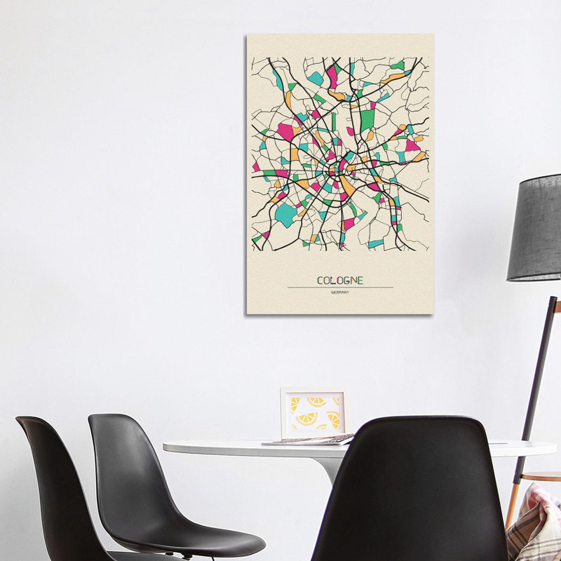 Haifa, Israel Map by Ayse Deniz Akerman - Wrapped Canvas Print, 101.6 cm H x 66.04 cm W