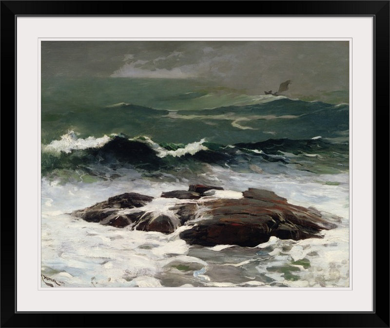 Summer Squall, 1904 par Winslow Homer - reproduction d'art, H 32 po x l 38 po x P 1 po, Cadre noir