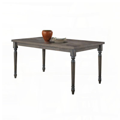 Weathered Grey Dining Table with Turned Legs – Rectangular