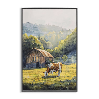 Brown Spotted Cow Grazing Giclee Art by Franklyn Gregory