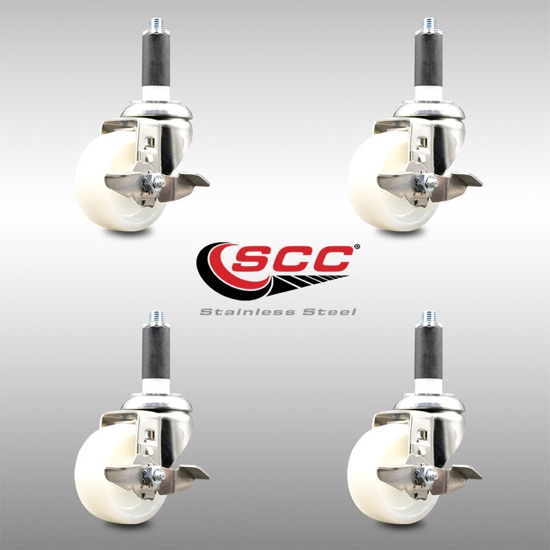 Nylon Swivel Expanding Stem Caster Set Brake