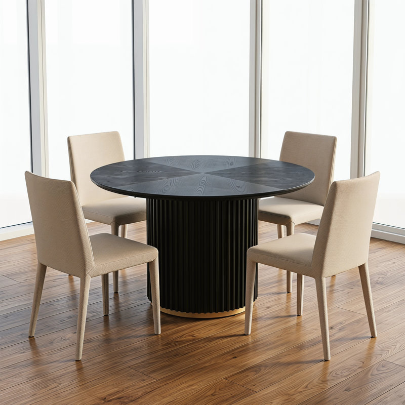 Table de salle à manger 47,25 po, Noir