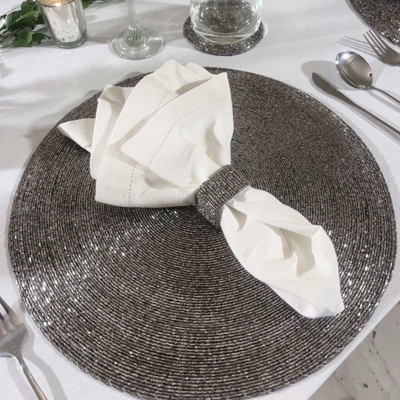 Rond de serviette classique en or antique, ensemble de 4