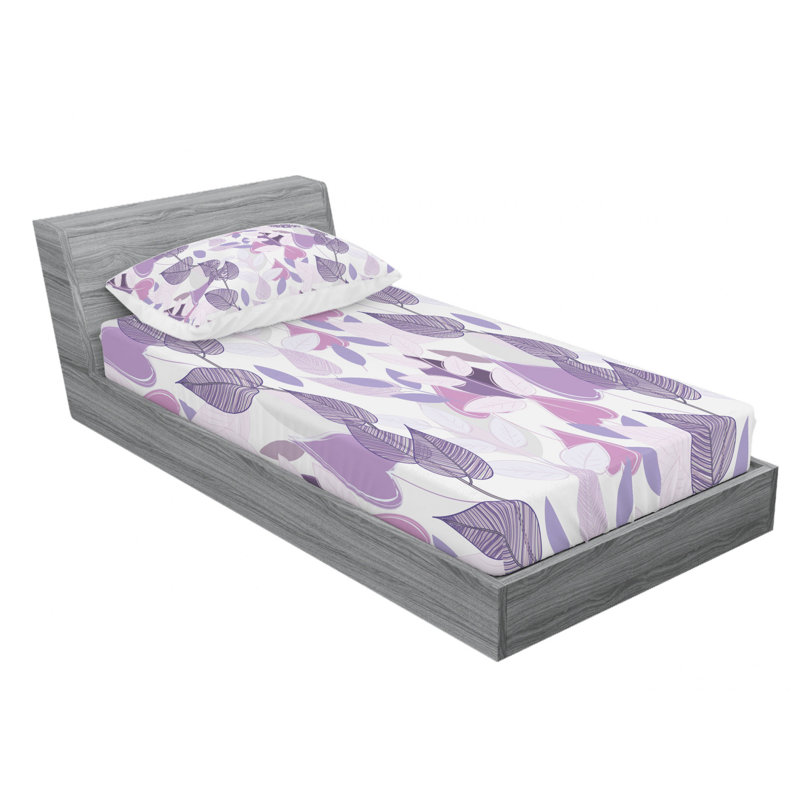 Spring Microfiber Floral Sheet Set, Twin Sheet Set, Lavender Floral