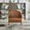 Chaise d'appoint Mid-Century moderne et confortable avec cadre en bois