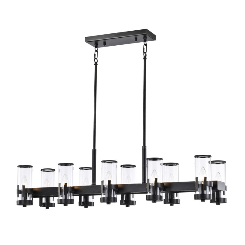 Lustre carré / rectangulaire à 10 lumières pour îlot de cuisine