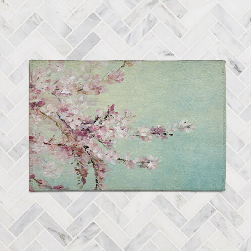 Cherry Blossoms Chenille Indoor Rug, Rectangle 5' x 7'