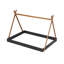 Lit double pleine grandeur avec structure triangulaire, noir et brun