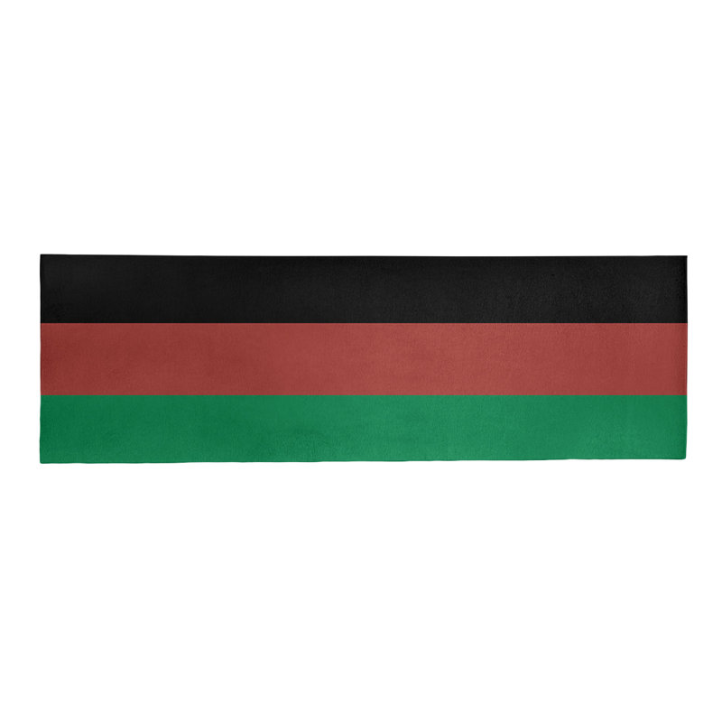 Tapis vert rayé/doré/noir zone, Tapis de couloir 2 pi 6 po x 8 pi