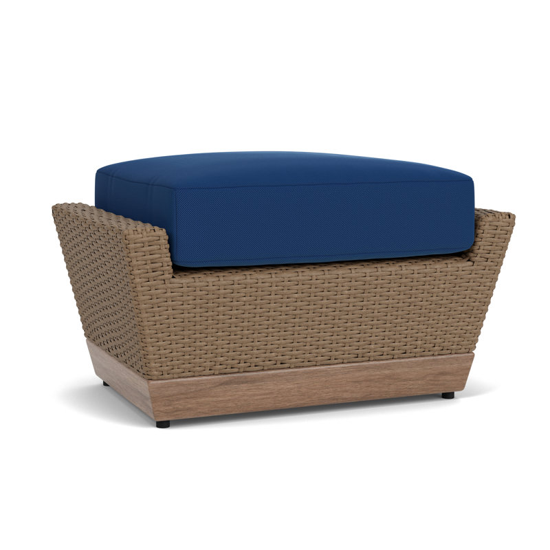 Charisma Rectangle Outdoor Ottoman Patio Ottoman, Flagship Lapis