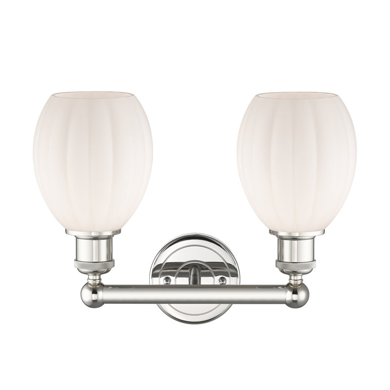Bolduc 2 - Light Dimmable Vanity Light, Matte White, Polished Nickel