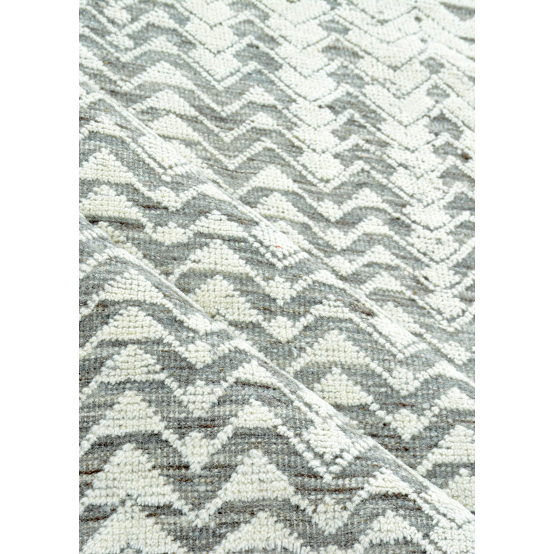 Herringbone One-of-a-Kind Rectangle 8'2" X 9'11" 1920s Wool Area Rug in
