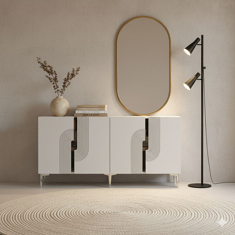 Console, Blanc / argenté