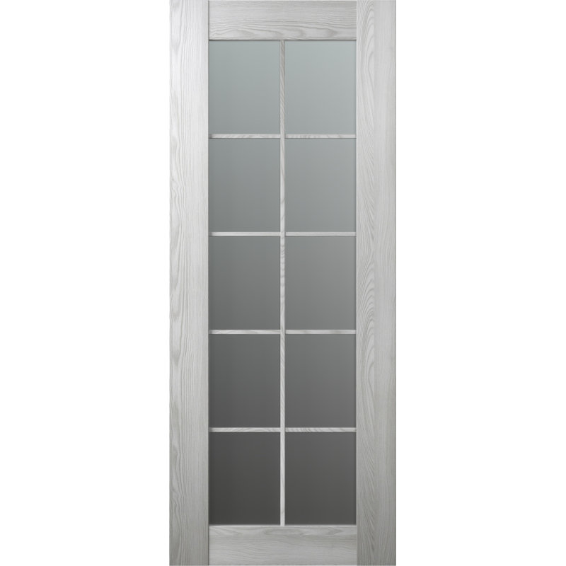 Avon 10 Lite Solid Manufactured Wood and Glass Panelled Prefinished Standard Door Slab, Veralinga Oak, 35.88" x 79.38