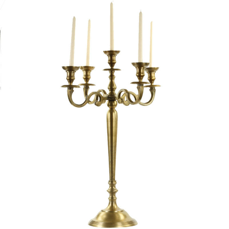 Metal Candelabra, 24" H x 12" W x 12" D, Antique Gold