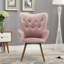 Fauteuil contemporain contemporain capitonné en velours soyeux capitonné-2024092473