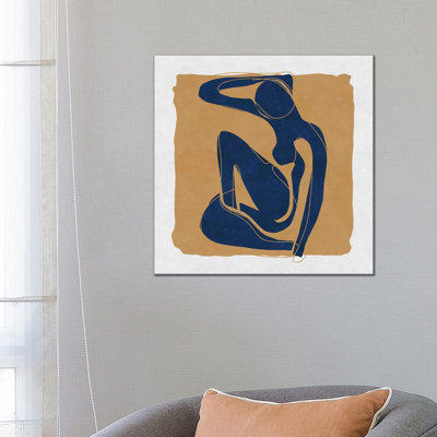 Nude Blue Woman 3 by Maximiliano Casal - Wrapped Canvas Print
