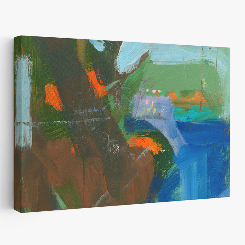 Blue Pool Fragment 3 - Abstracts, art contemporain, H 16 po x l 24 po