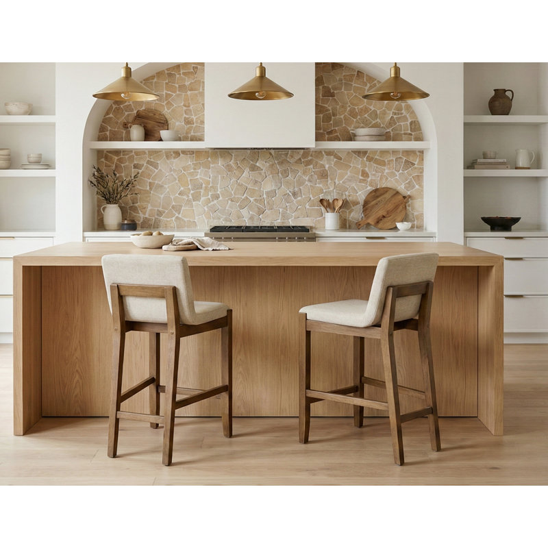 Galway 25" Curved Upholstered Counter Height Chair (Set of 2) 