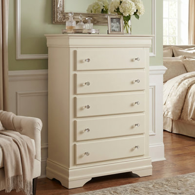 Commode 5 tiroirs en bois massif Barvelle