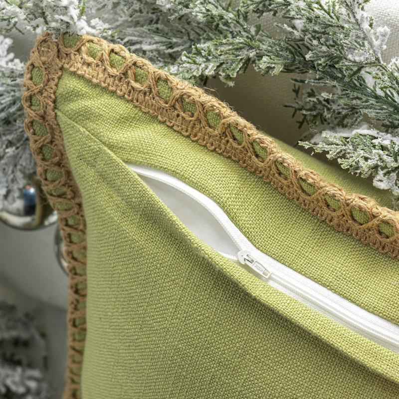 Coussin Chrismas, H 20 po x l 20 po, Vert eau