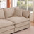  3-Seater Modular L-Shaped Chenille Sectional Sofa with Removable Ottoman - Coffee-1203852881