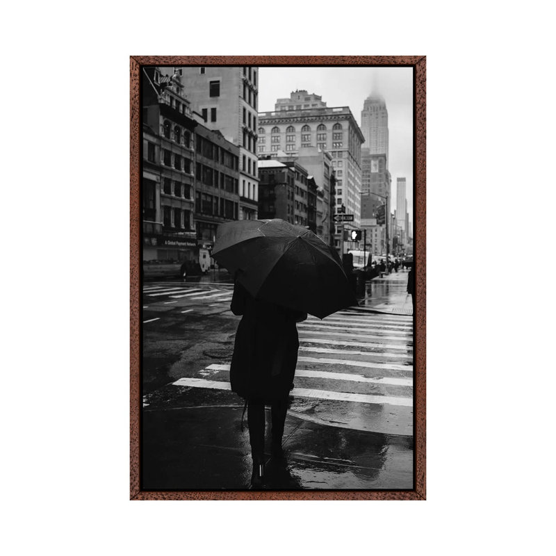 Rainy New York IX by Bethany Young - Print on Canvas, Classic Brown Wood Framed, 101.6cm H x 66.04cm W x 3.81cm D