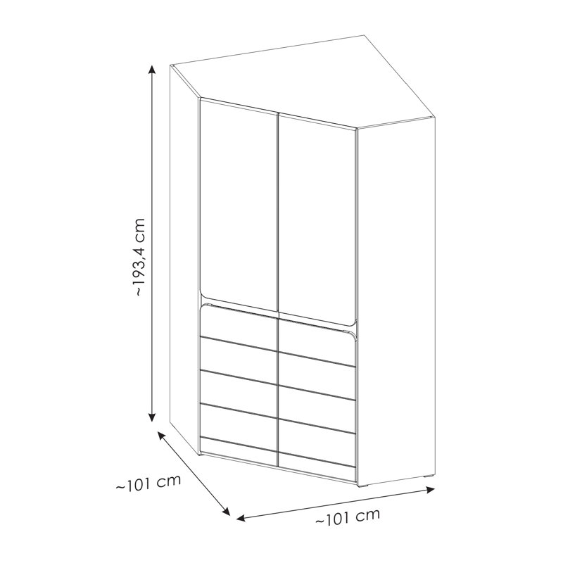 Dontavia 2 Door Wardrobe